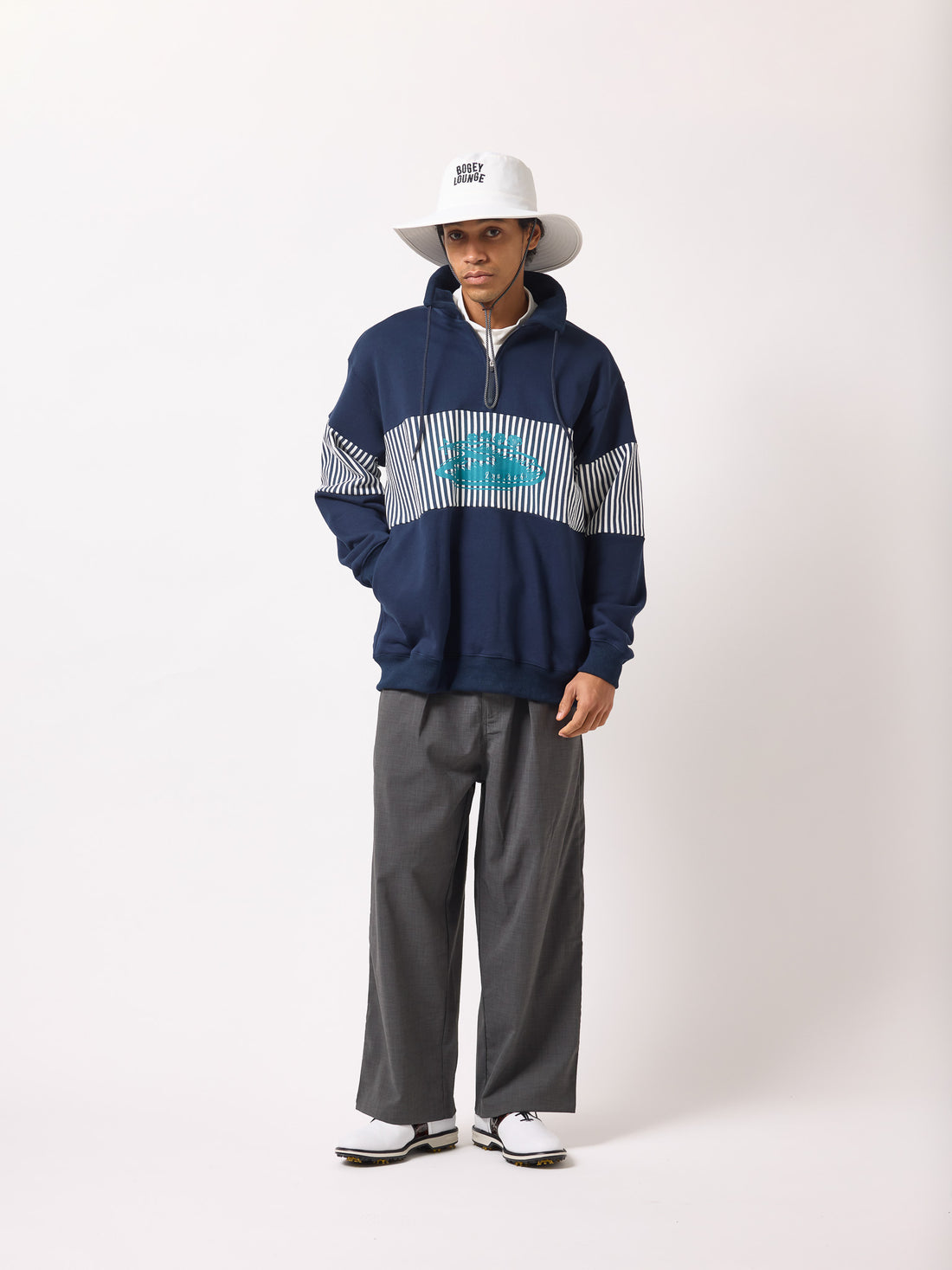 ［BOGEY LOUNGE］裏毛ハーフZIPトレーナー