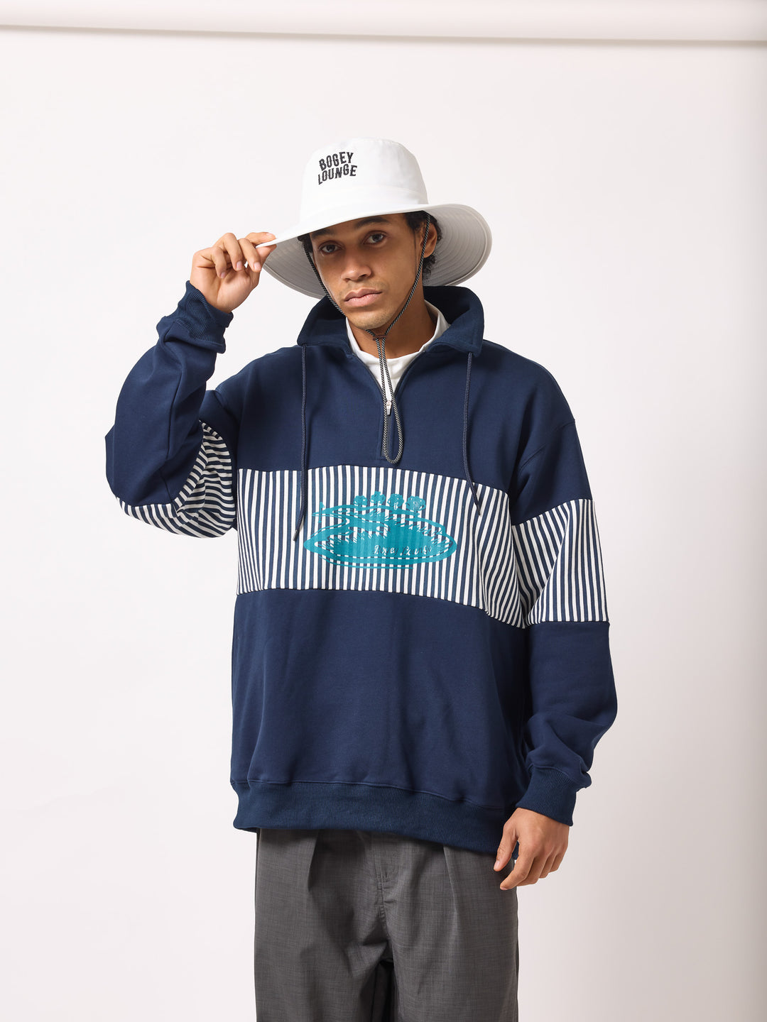 BRUSHED HALF-ZIP SWEATSHIRT