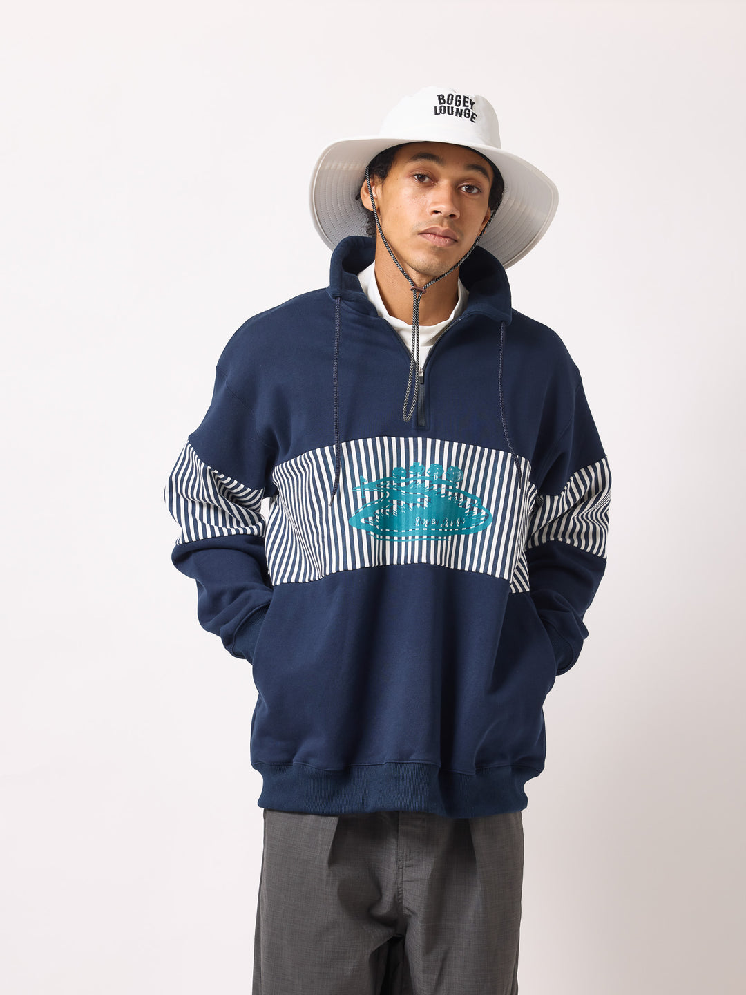 BRUSHED HALF-ZIP SWEATSHIRT