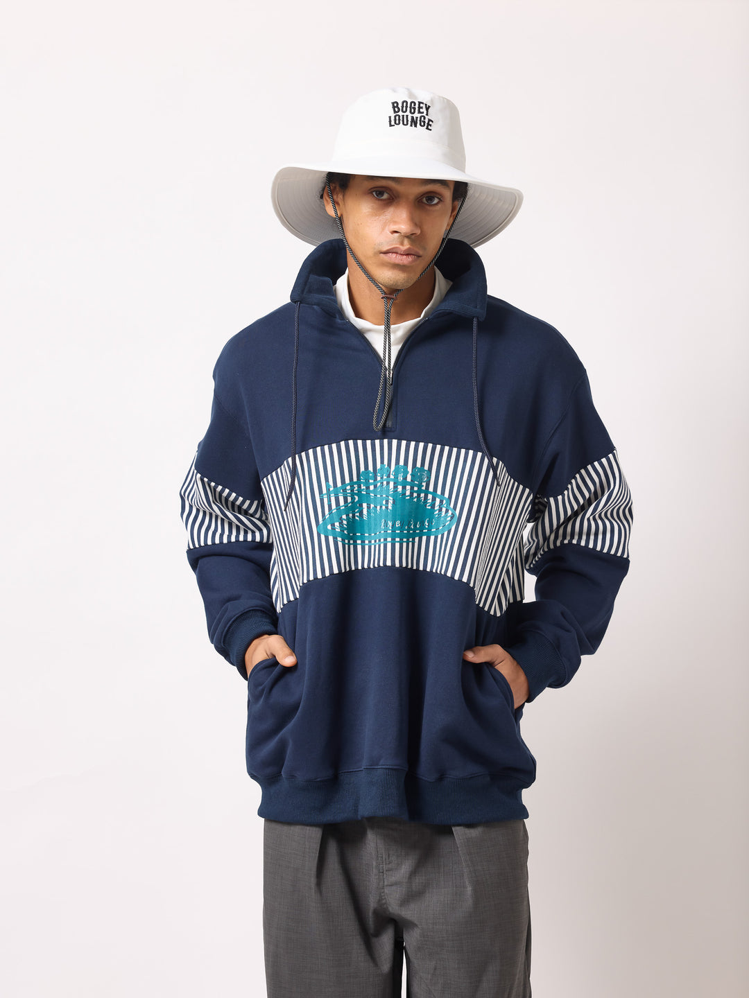 BRUSHED HALF-ZIP SWEATSHIRT
