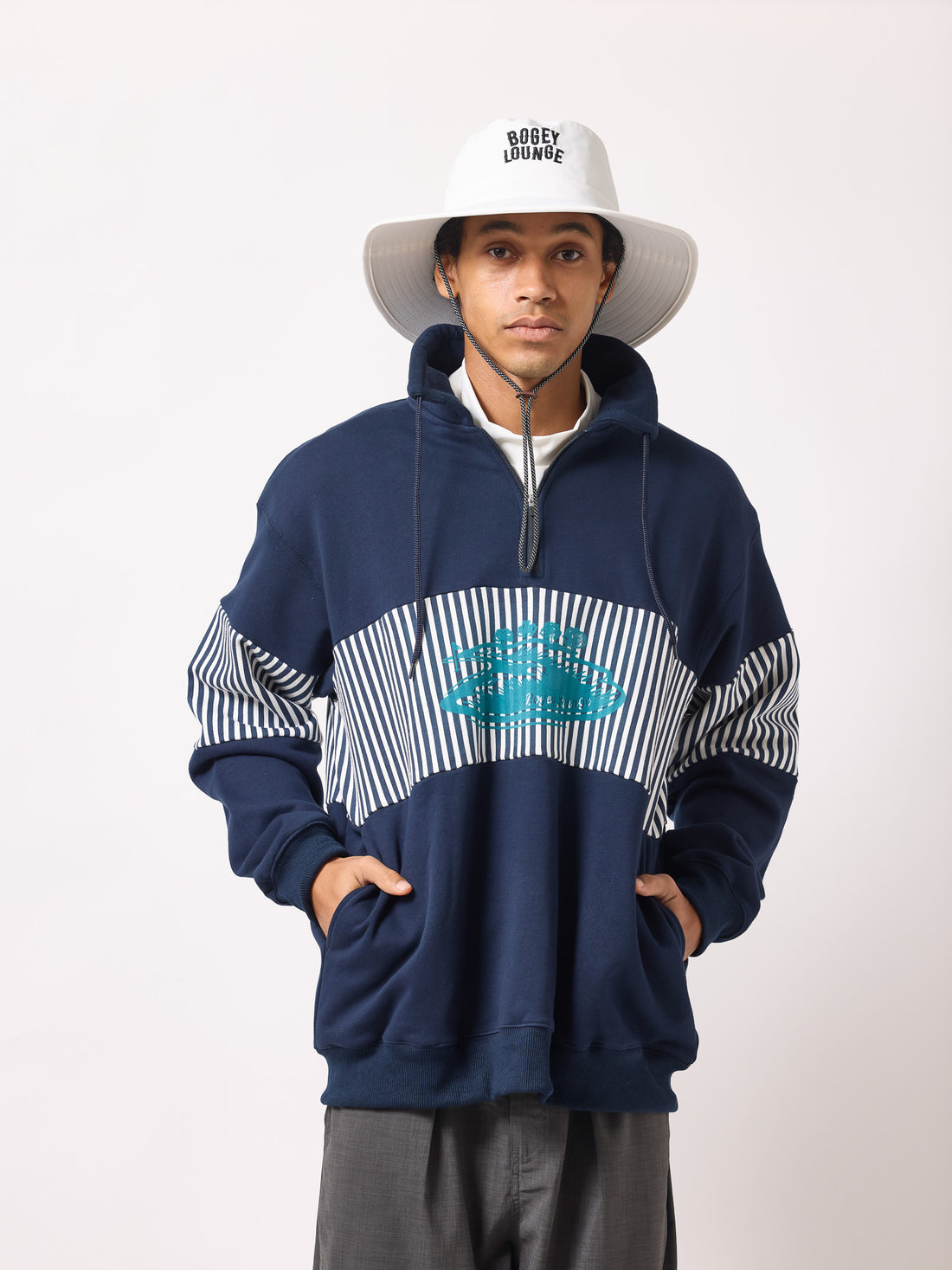 ［BOGEY LOUNGE］裏毛ハーフZIPトレーナー