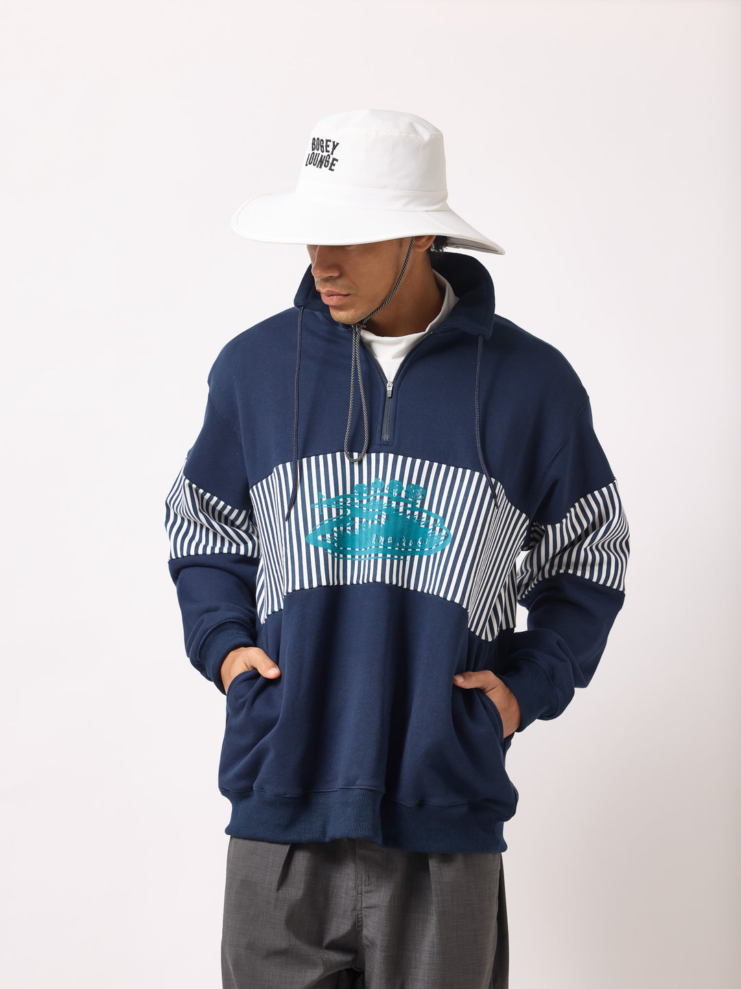 BRUSHED HALF-ZIP SWEATSHIRT