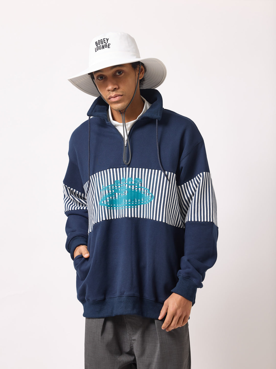 BRUSHED HALF-ZIP SWEATSHIRT