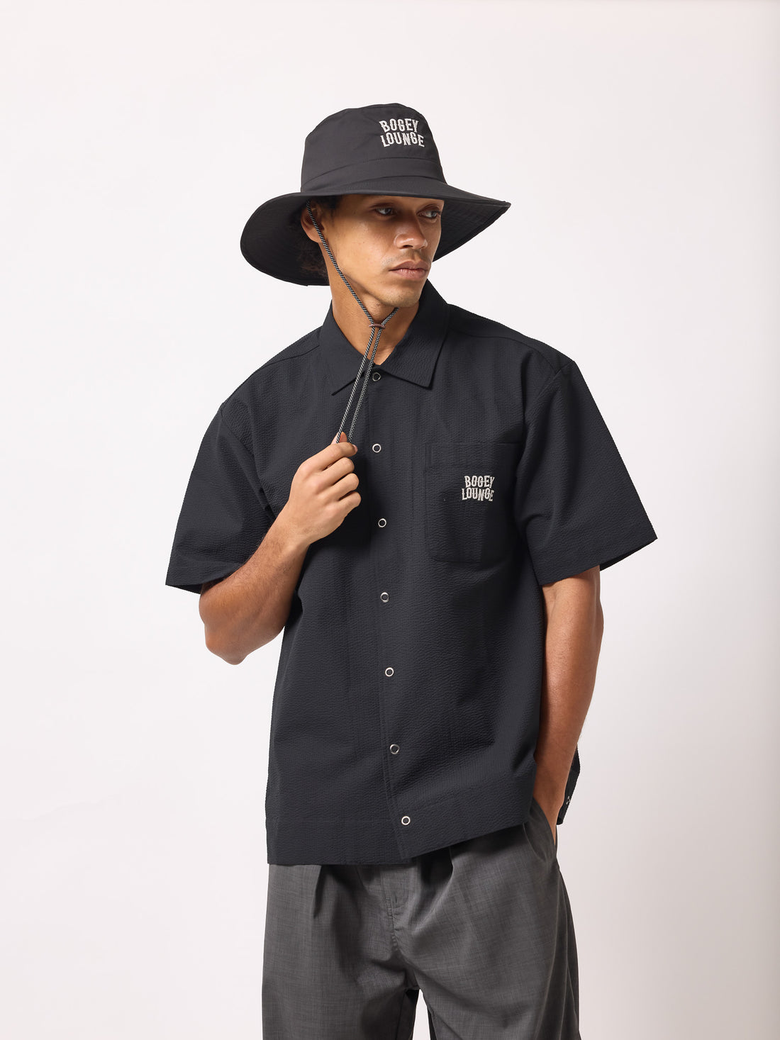 ［BOGEY LOUNGE］サッカー衿つきシャツ