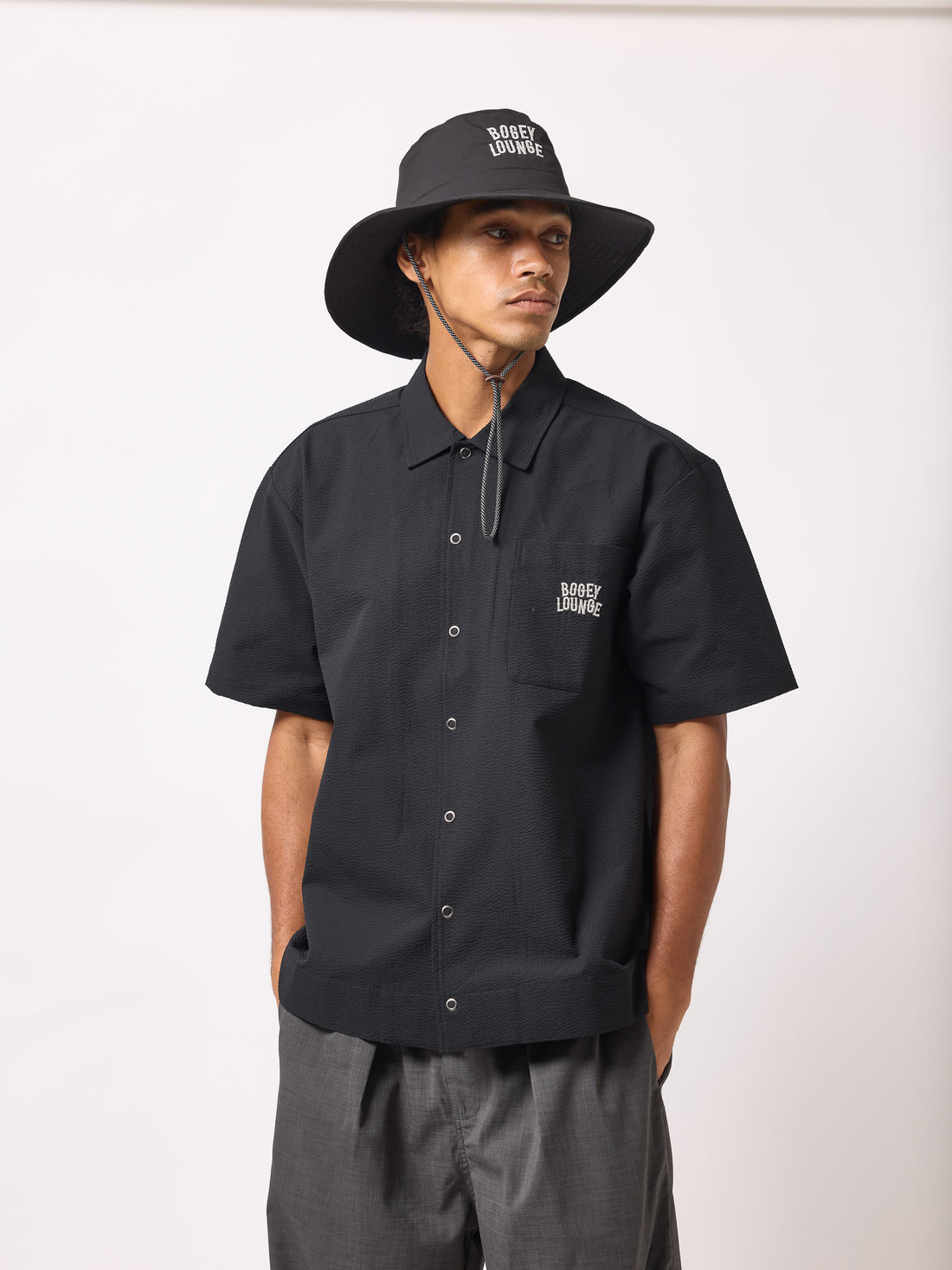 ［BOGEY LOUNGE］サッカー衿つきシャツ