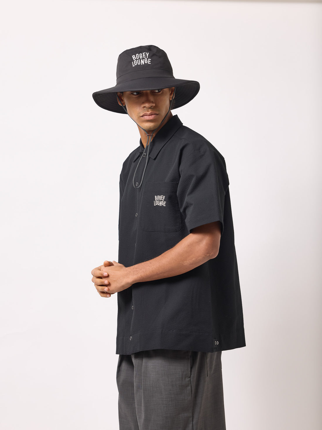 ［BOGEY LOUNGE］サッカー衿つきシャツ