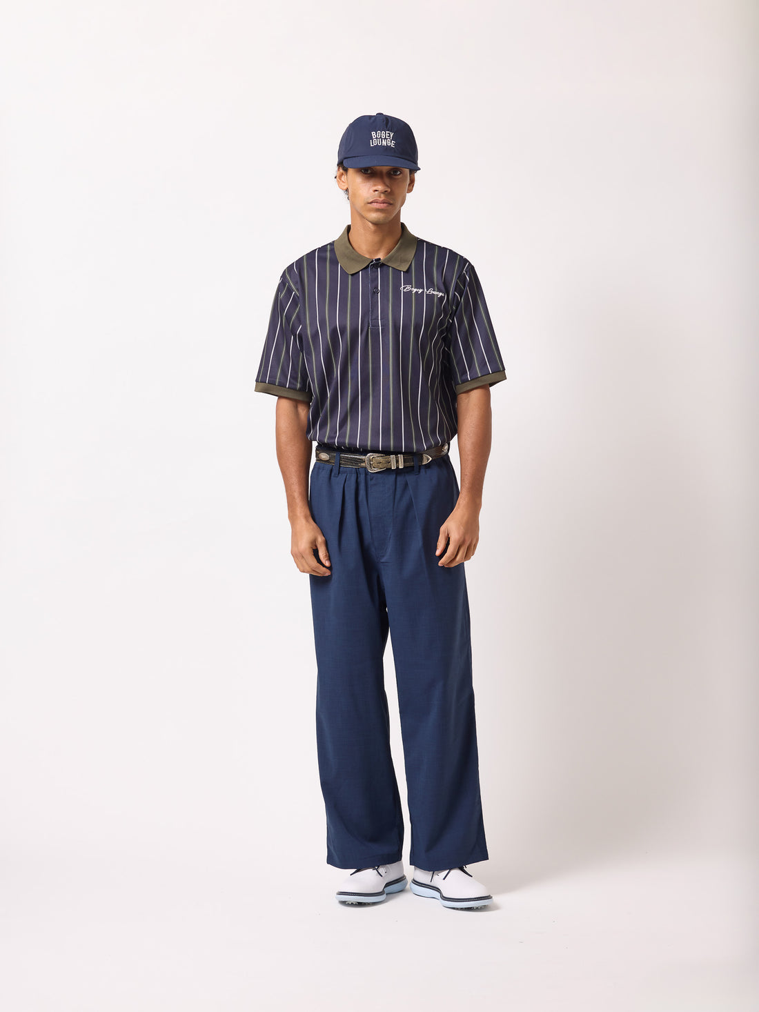 ［BOGEY LOUNGE］マルチストライプポロシャツ