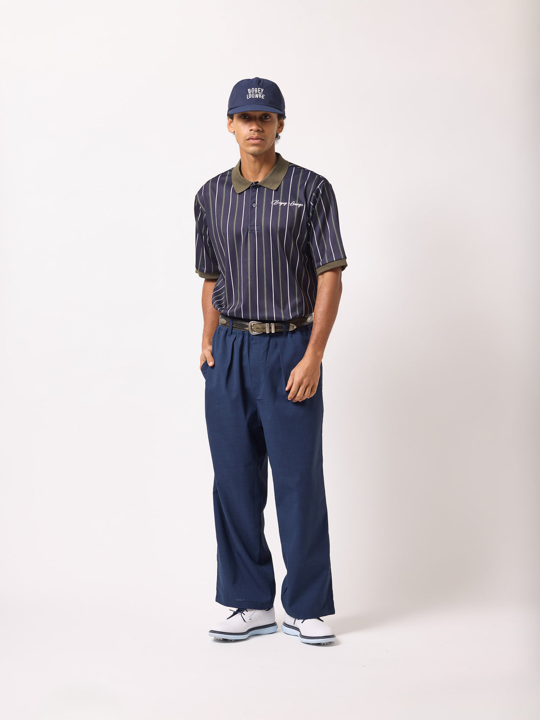 ［BOGEY LOUNGE］マルチストライプポロシャツ