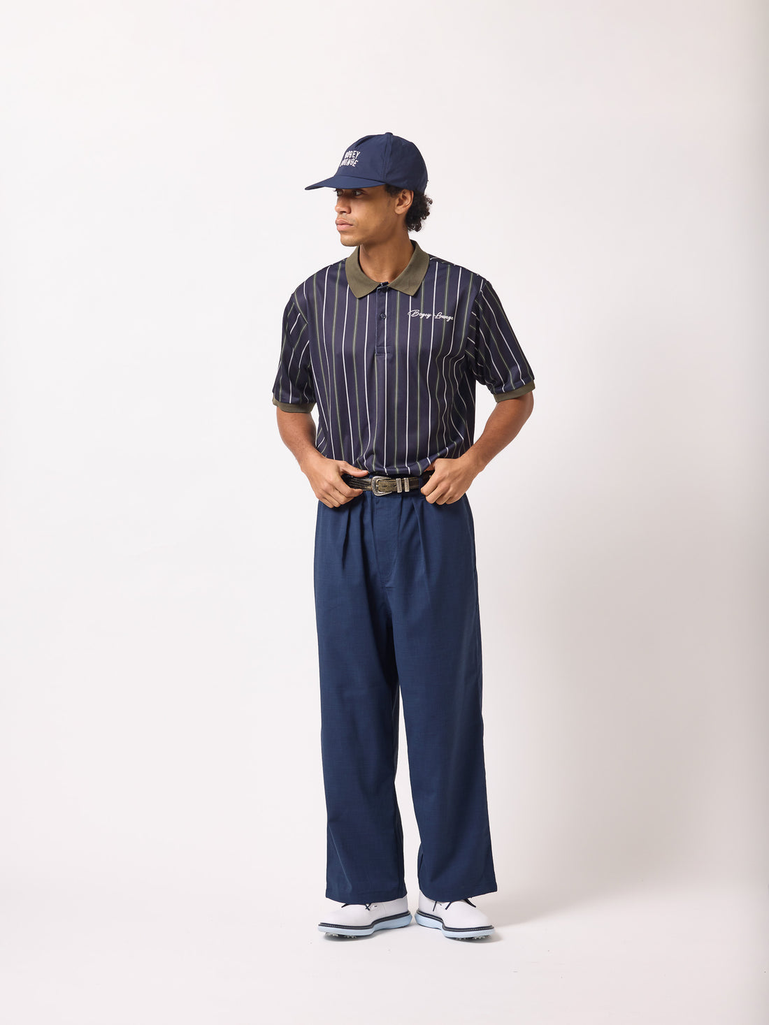 ［BOGEY LOUNGE］マルチストライプポロシャツ