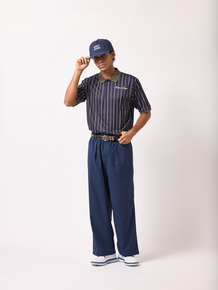 ［BOGEY LOUNGE］マルチストライプポロシャツ