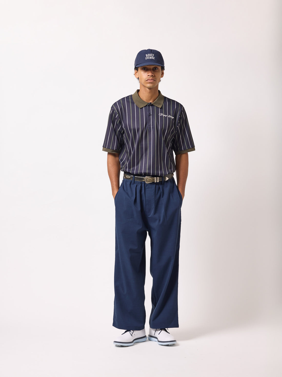 ［BOGEY LOUNGE］マルチストライプポロシャツ