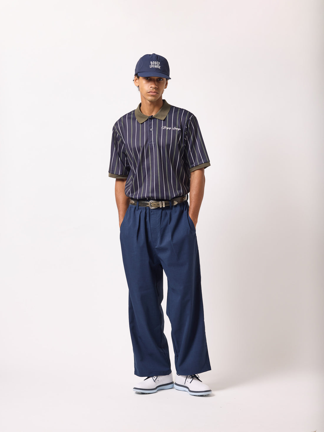 ［BOGEY LOUNGE］マルチストライプポロシャツ