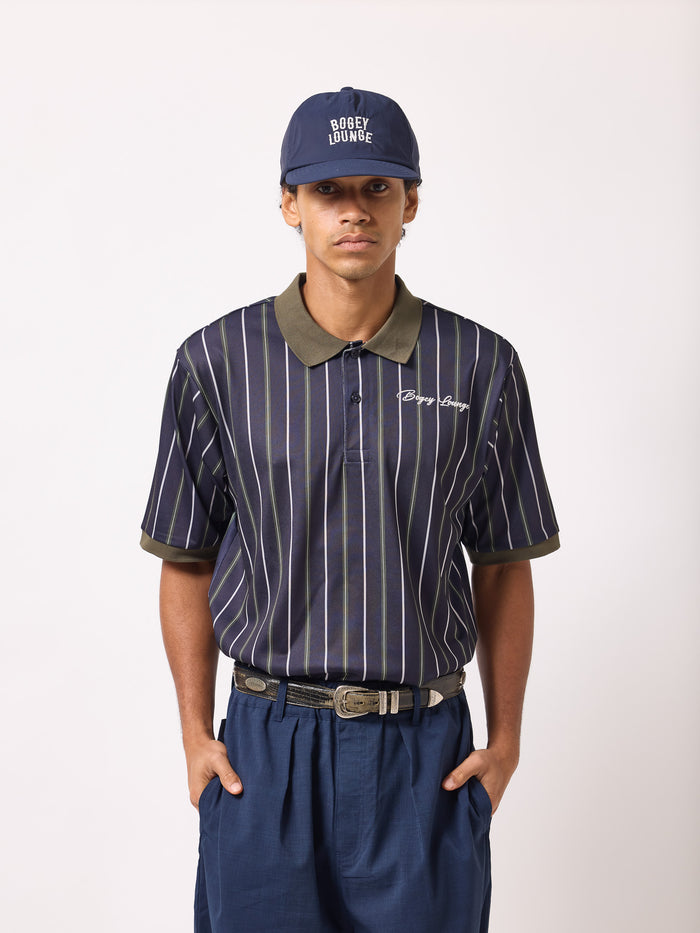 ［BOGEY LOUNGE］マルチストライプポロシャツ