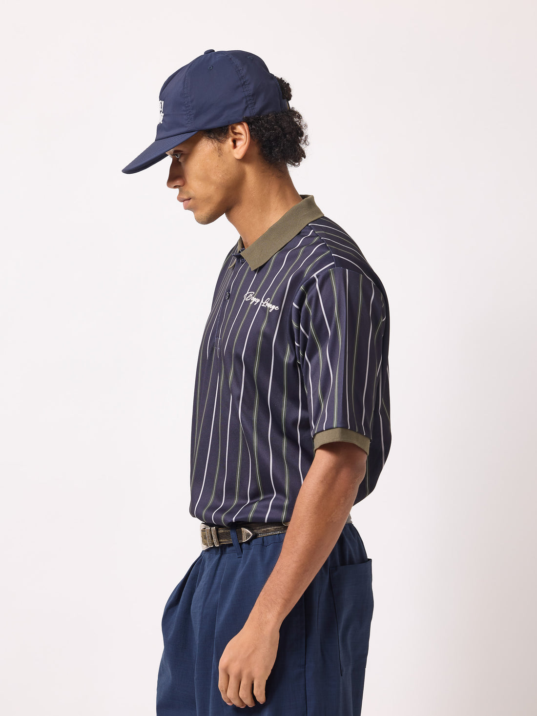 ［BOGEY LOUNGE］マルチストライプポロシャツ