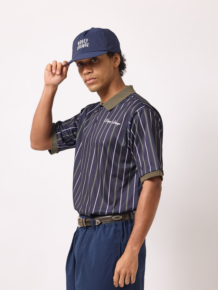 ［BOGEY LOUNGE］マルチストライプポロシャツ