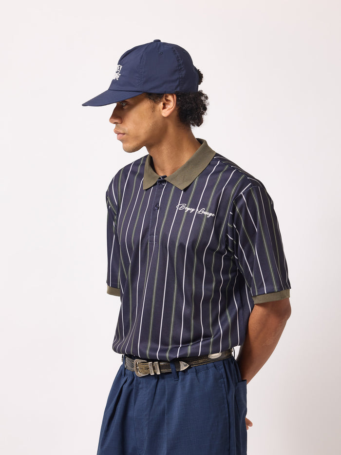 ［BOGEY LOUNGE］マルチストライプポロシャツ