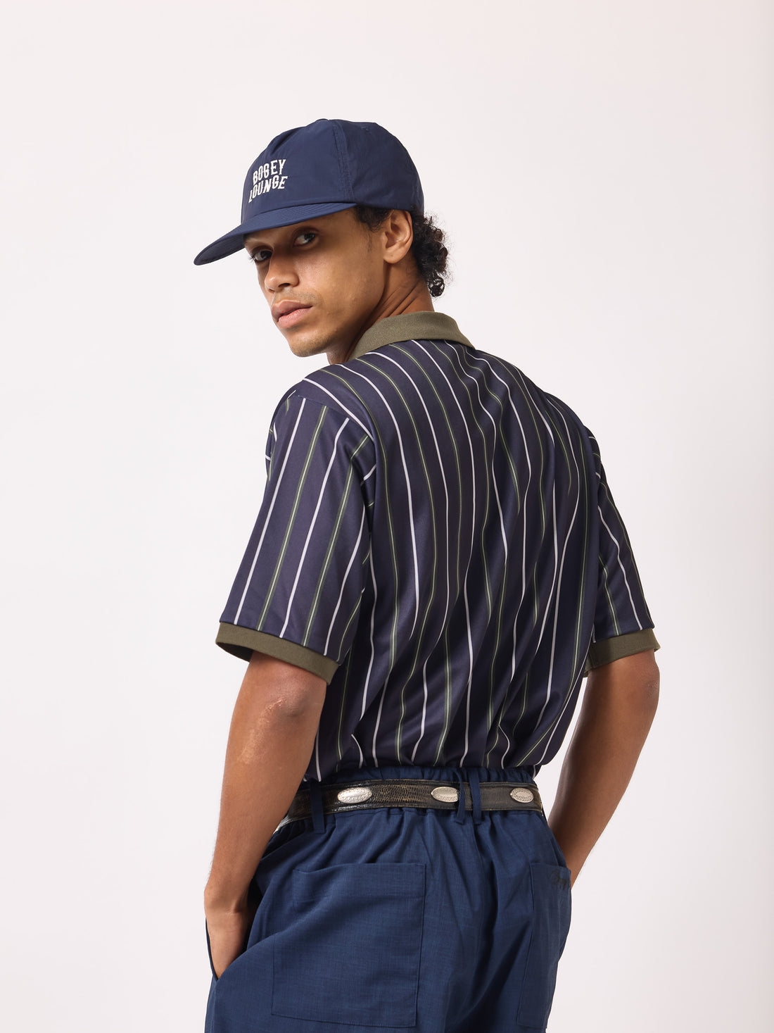 ［BOGEY LOUNGE］マルチストライプポロシャツ