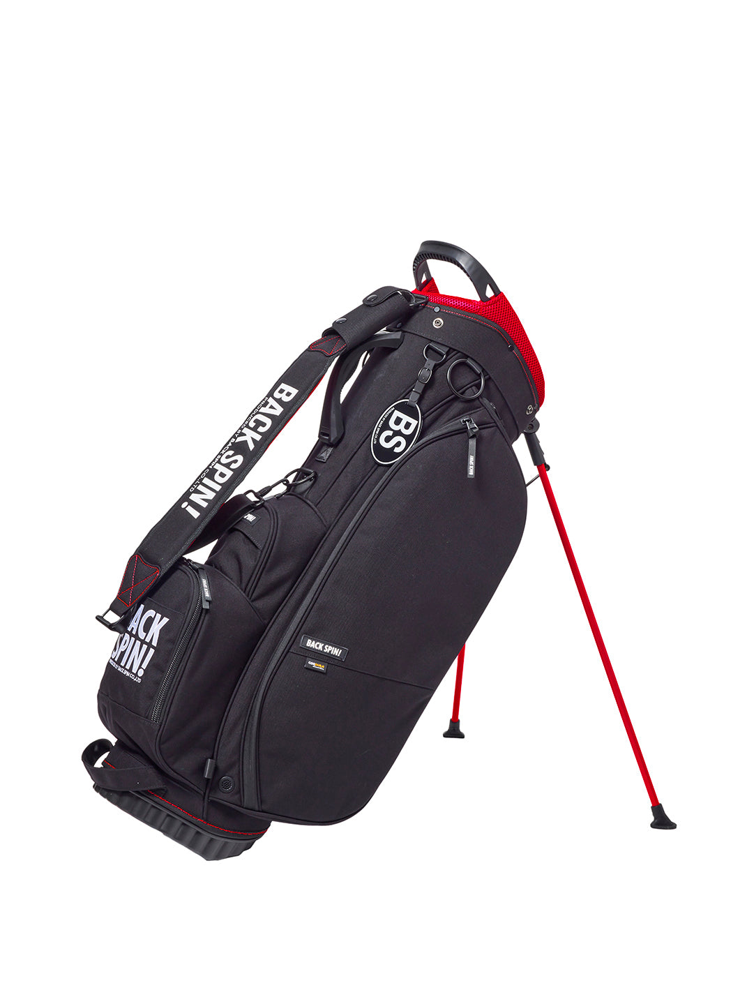 ゴルフバッグ 正規品BACK SPIN CORDURA Stand Golf Bag/コーデュラ/スタンド/ブラック/9インチ/47インチ対応/3.0kg NEWBACK SPIN!CORDURA NYLON CADDIE BAG-SOLID-