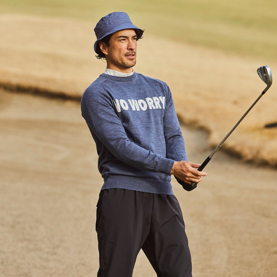 ［サルベージパブリックコレパ］ウール ジャガード クルーネック ニット (NO WORRY)