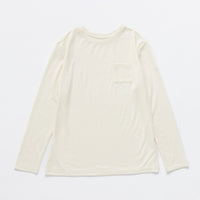 ［かわり芽］胸にポケット 長袖ウールTシャツ