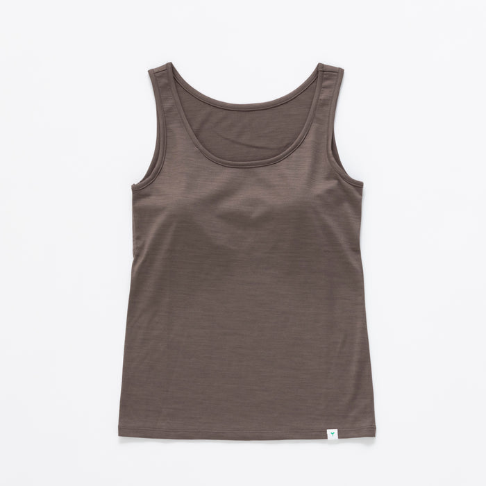 ［かわり芽］さらりとしたウールタンクトップ（カップ付き）