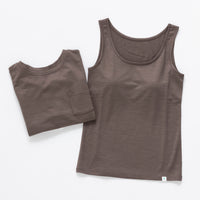 ［かわり芽］さらりとしたウールタンクトップ（カップ付き）