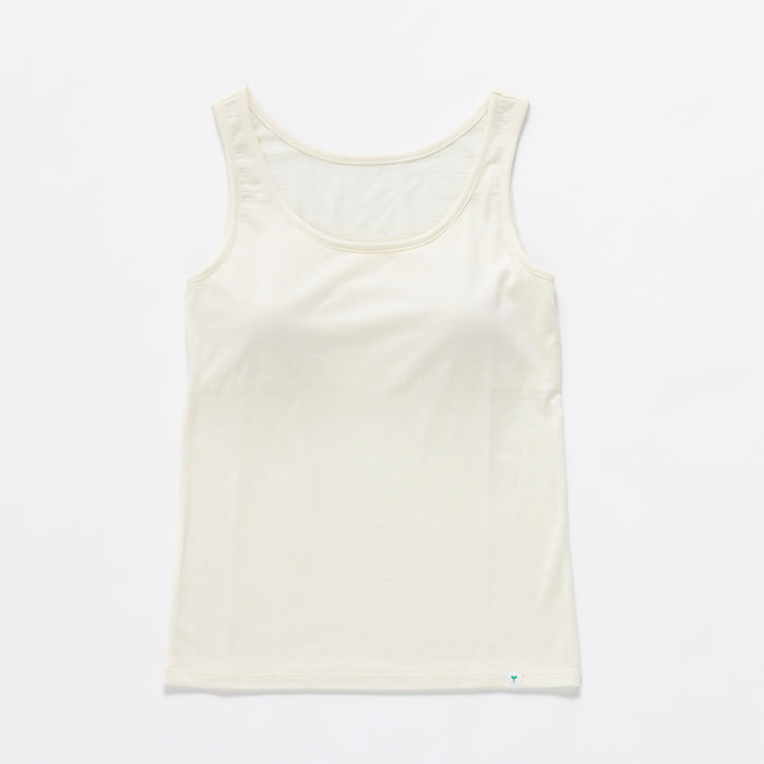 ［かわり芽］さらりとしたウールタンクトップ（カップ付き）