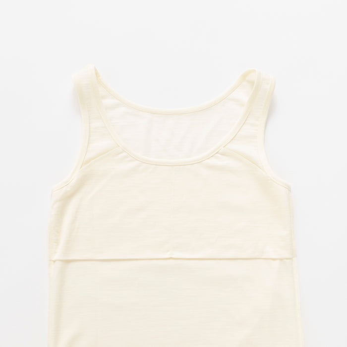 ［かわり芽］さらりとしたウールタンクトップ（カップ付き）