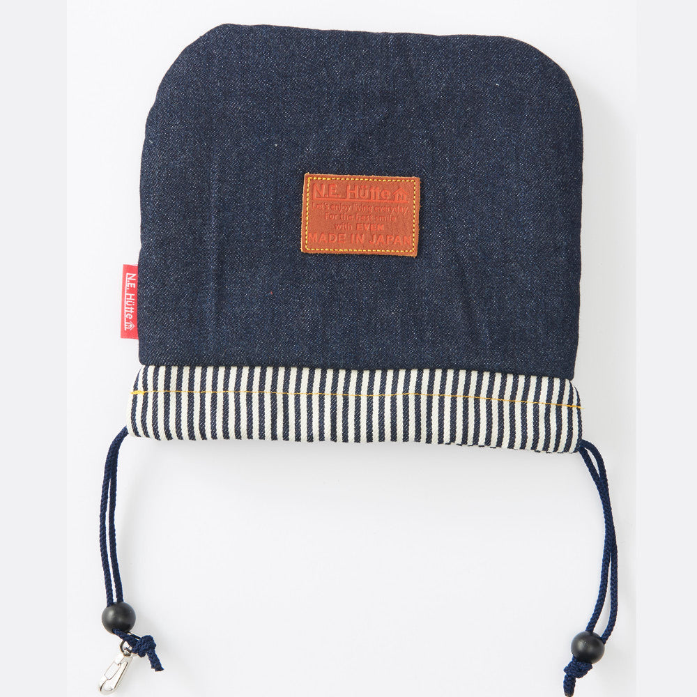 ［エヌ．イー．ヒュッテ］EVEN別注オリジナルヘッドカバー “Indigo blue & hickory stripe”アイアン用