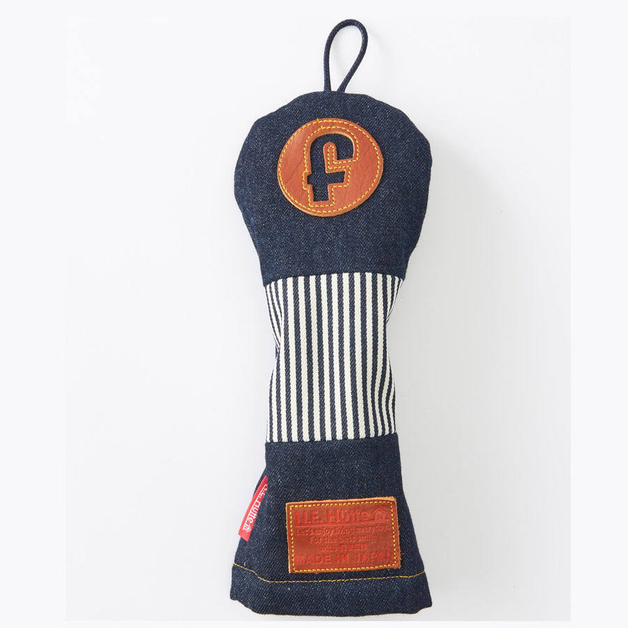 ［エヌ．イー．ヒュッテ］EVEN別注オリジナルヘッドカバー “Indigo blue &amp; hickory stripe”フェアウェイ用