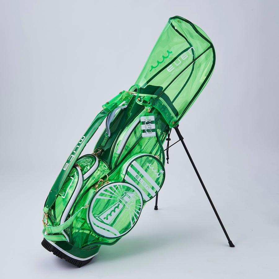 ［ムータマリン別注］クリアキャディバッグ　ターフグリーン